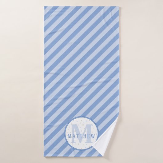Monogram Baby Blue Badhanddoek (Badhanddoek)