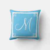 MONOGRAM baby blue gepersonaliseerd Kussen (Achterkant)