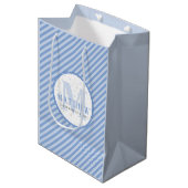 Monogram Baby Blue Medium Gift Bag Cadeauzakje (Voorkant Gekanteld)