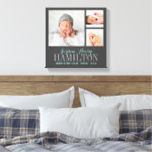 Monogram Baby Foto Collage Wrapped Canvas Print (Insitu (Slaapkamer))