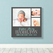 Monogram Baby Foto Collage Wrapped Canvas Print (Insitu (Houten vloer))