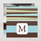 Monogram Baby Fotoaankondigingen Aankondiging (Voorkant / Achterkant)