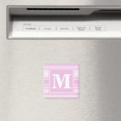 Monogram baby roze strepen magneet (Insitu (Vaatwasser))