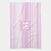 Monogram baby roze strepen theedoek (Verticaal)