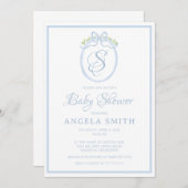 Monogram Baby shower Kaart (Voorkant / Achterkant)