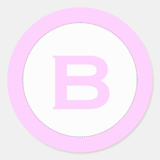 Monogram baby showers envelop sealer roze stickers (Voorkant)