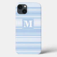 Monogram babyblauwe strepen Hoesje-Mate iPhone dra