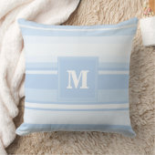 Monogram babyblauwe strepen kussen (Deken)