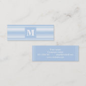 Monogram babyblauwe strepen mini visitekaartje (Voorkant / Achterkant)