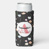Monogram Bachelorette Black Floral Koelbox (Seltzer Voorkant)
