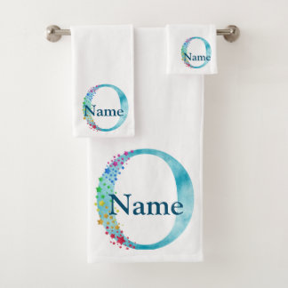 Monogram badgeset met letter O Bad Handdoek