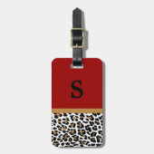 Monogram Bagagelabel met rode accessoires voor afd (Voorkant verticaal)