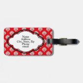 Monogram Bagagelabel - Red Damask (Achterkant horizontaal)