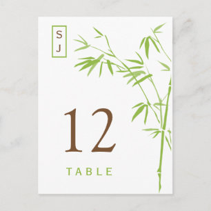 Monogram Bamboe Tafelnummer Kaart Groen en bruin