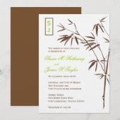 Monogram Bamboo Wedding Invitations | Bruin Kaart (Voorkant / Achterkant)