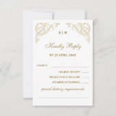 Monogram Barok Huwelijk RSVP Kaart (Voorkant)