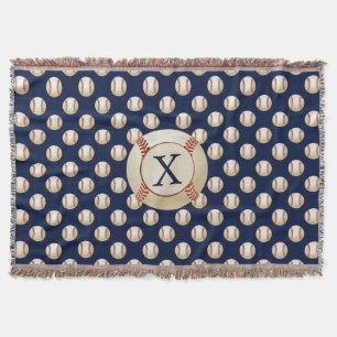 Monogram Baseball Balls Sportpatroon Deken