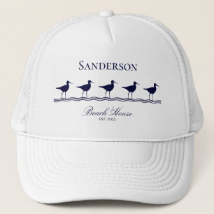 Monogram Baseball Blauwe zandpipers Trucker Pet
