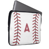 Monogram Baseball Laptop Hoesje Sleeve (Voorkant Rechts)