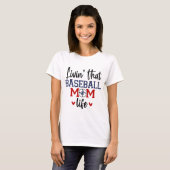 Monogram Baseball Moeder Gift T-shirt (Voorkant volledig)
