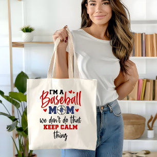 Monogram Baseball Moeder Gift Tote Bag