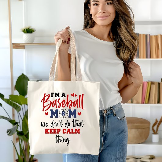 Monogram Baseball Moeder Gift Tote Bag