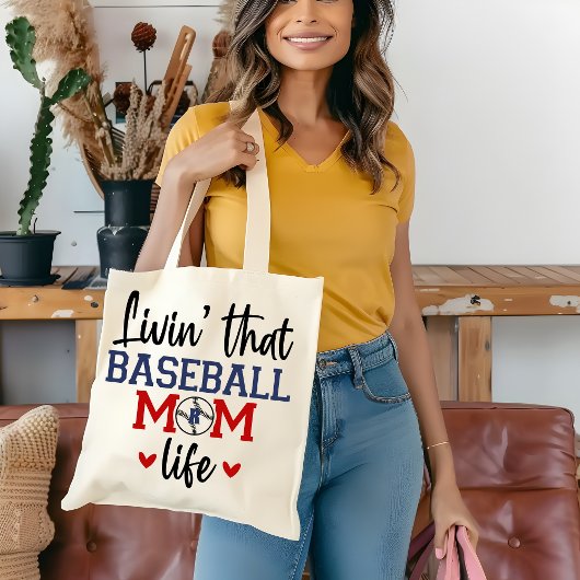 Monogram Baseball Moeder Gift Tote Bag