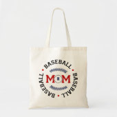 Monogram Baseball Moeder Gift Tote Bag (Voorkant)