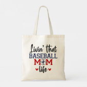 Monogram Baseball Moeder Gift Tote Bag (Achterkant)