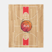 Monogram Basketball op basketbalwedstrijd Fleece Deken (Voorkant)