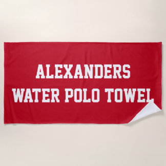 Monogram Beach Water Polo Swim Team Red Towel Strandlaken