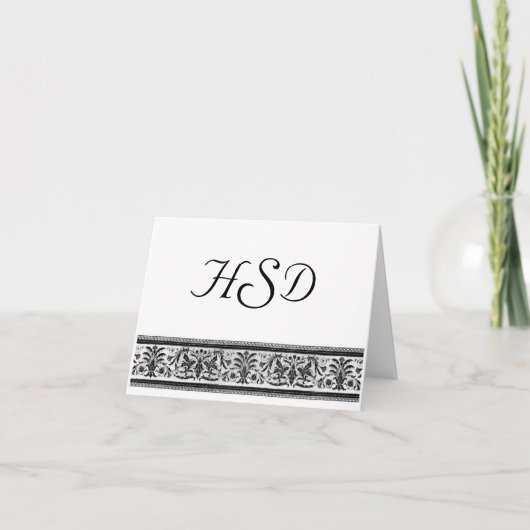 Monogram bedankkaart notitiekaartje (Voorkant)