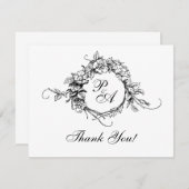 Monogram - Bedankt - Kaart (Voorkant / Achterkant)