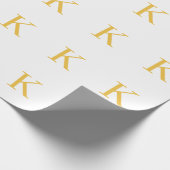 Monogram Beginletter Goud Gouden Wit Aangepaste Kl Cadeaupapier (Hoek)
