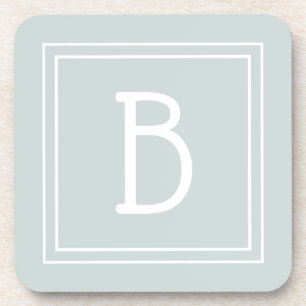 Monogram Beginletter Groen & WitModern Boerderijst Bier Onderzetter