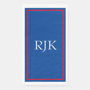Monogram Beginletters Aangepast Rood Blauw Wit 202 Servet