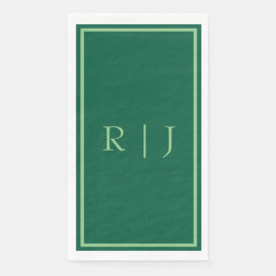 Monogram Beginletters Donkergroen Salie Koel Bruil Servet