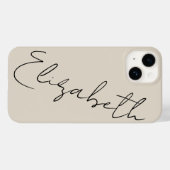 Monogram Beige Modern minimalistische eminine Case-Mate iPhone Case (Achterkant (horizontaal))