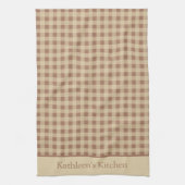 Monogram Beige Roest Buffel Plaid Landelijk Landel Theedoek (Verticaal)