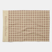 Monogram Beige Roest Buffels Plaid Landelijk Lande Theedoek (Horizontaal)