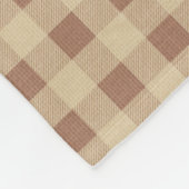 Monogram Beige Roestbruin Buffalo Plaid Rustieke L Fleece Deken (Hoek)