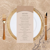 Monogram Beige Roze Minimalistische Japanse bruilo Menu