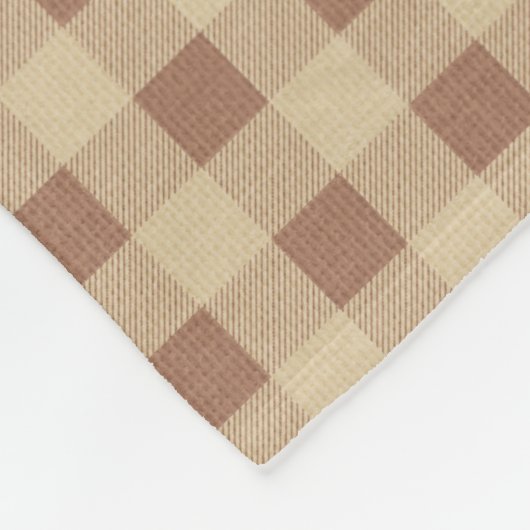 Monogram Beige Rust Buffalo Pset Rustisch Land Fleece Deken (Hoek)
