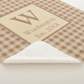 Monogram Beige Rust Buffalo Pset Rustisch Land Sherpa Deken (3/4)