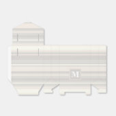 Monogram beige strepen bedankdoosjes (Uitgevouwen)