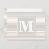 Monogram beige strepen briefkaart (Voorkant / Achterkant)