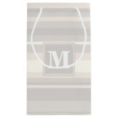 Monogram beige strepen klein cadeauzakje (Achterkant)