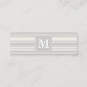 Monogram beige strepen mini visitekaartje