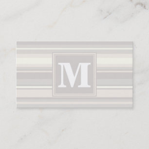 Monogram beige strepen visitekaartje