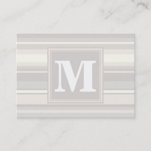 Monogram beige strepen visitekaartje